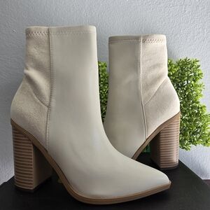 Lulu's Cream Ankle Booties